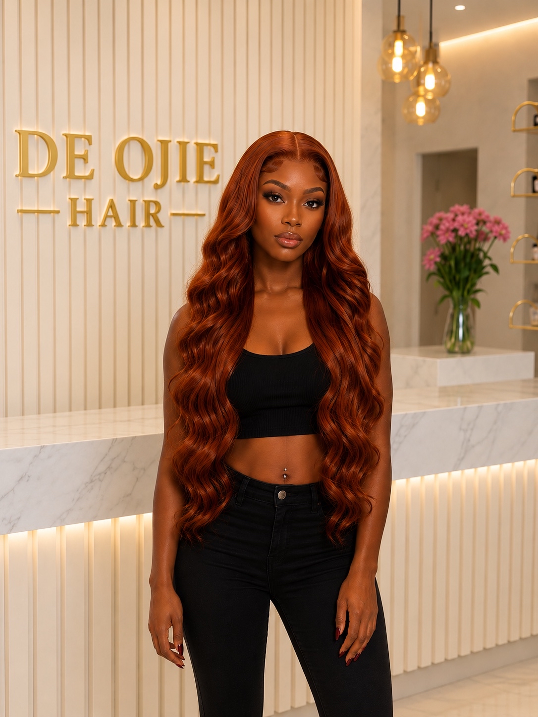 13x4. Reddish brown bodywave blend 28 inch
